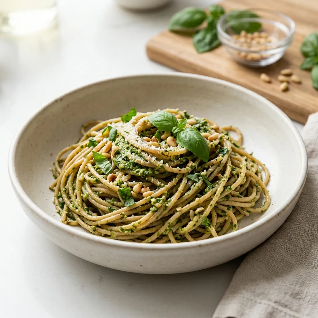 Low-Calorie Pesto With Pasta