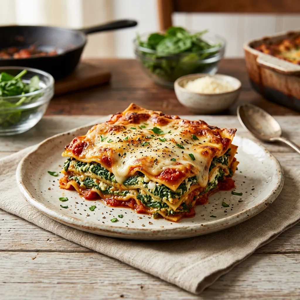 Low Calorie Spinach Lasagna