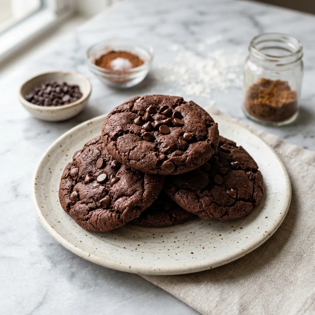 Low-Fat Double Chocolate Chip Cookies