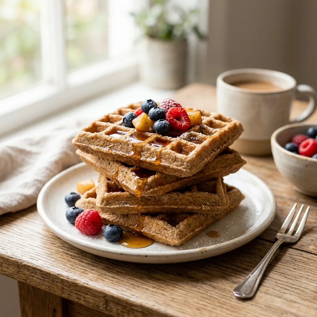 Low Fat Whole Wheat Vegan Waffles
