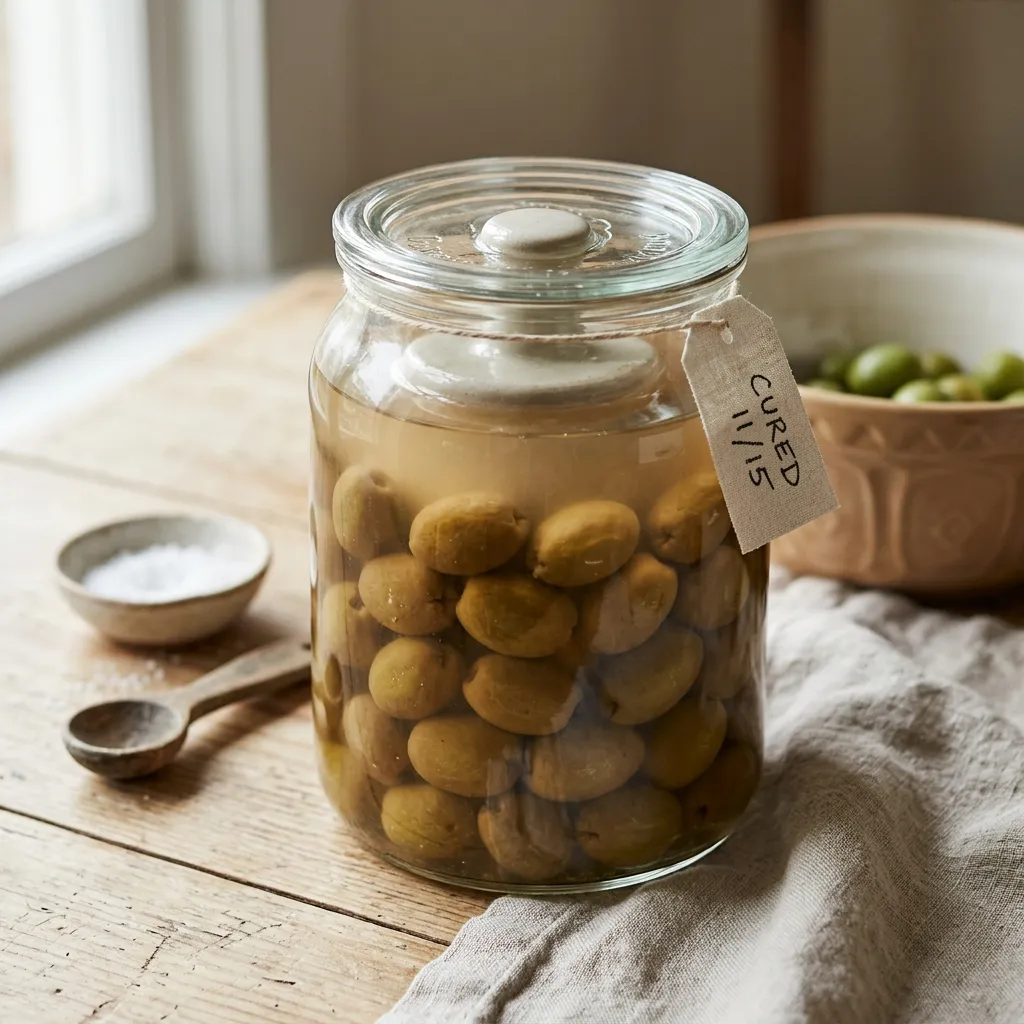Lye-Cured Green Olives