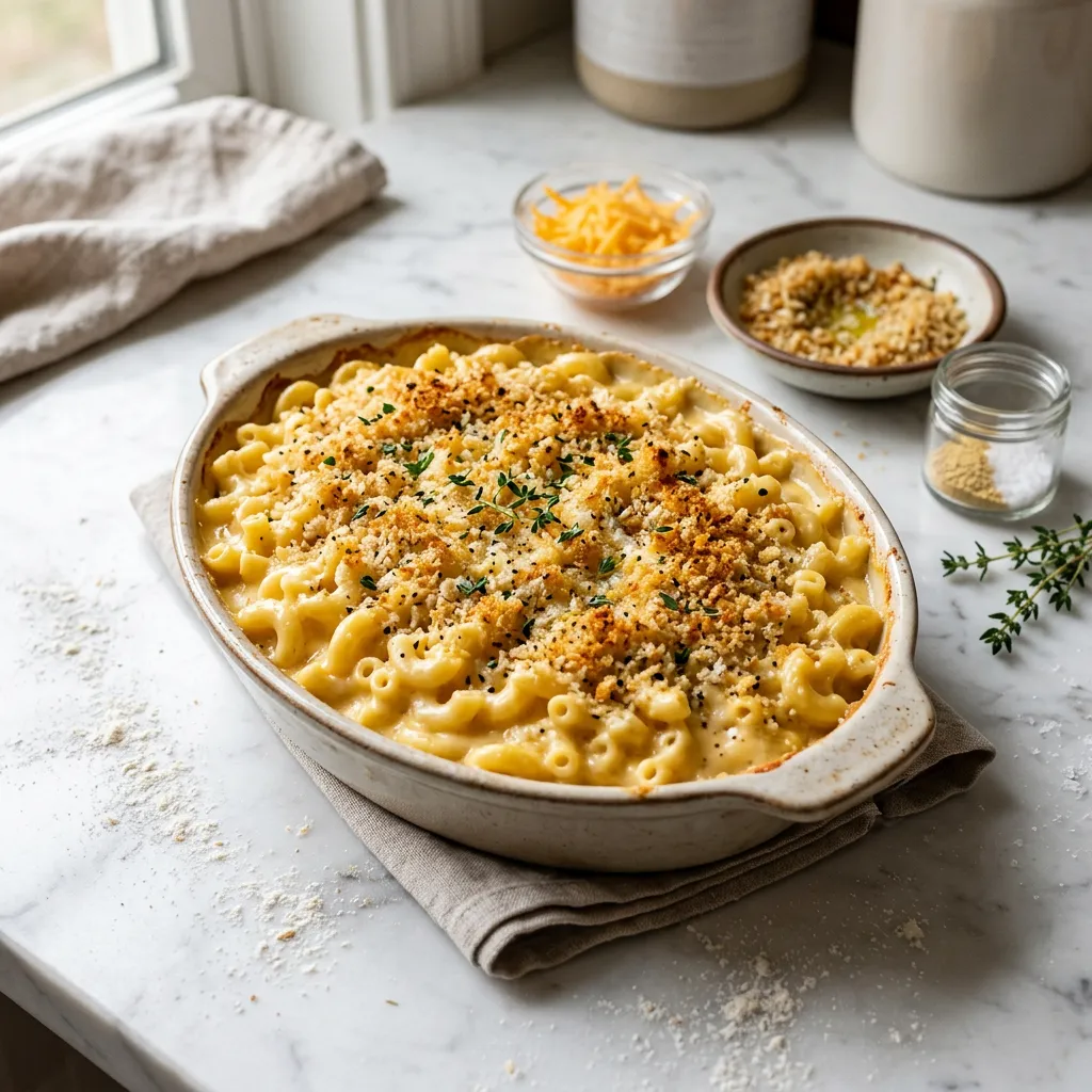 Mac and Cheese With Breadcrumb Topping