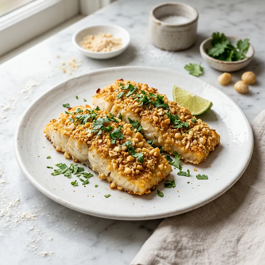 Macadamia-Crusted Halibut Recipe