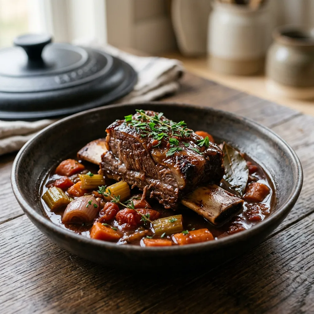 Finished Make-Ahead Beef Short Ribs dish