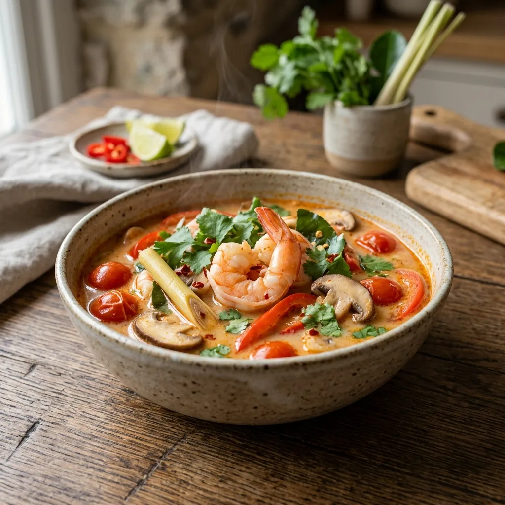 Make Tom Khaa, Easy Tom Yum Soup with Coconut Milk
