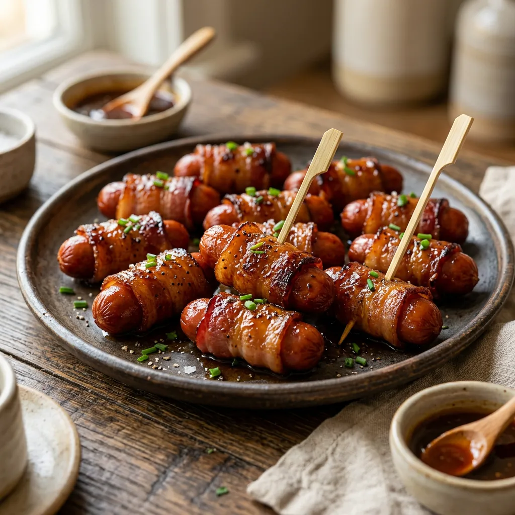 Maple and Brown Sugar Bacon-Wrapped Hot Dogs