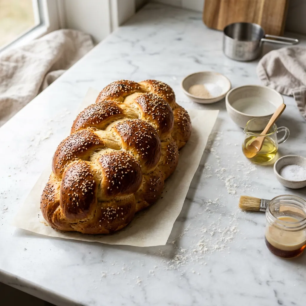 Maple-Glazed Vegan Water Challah (Pareve)