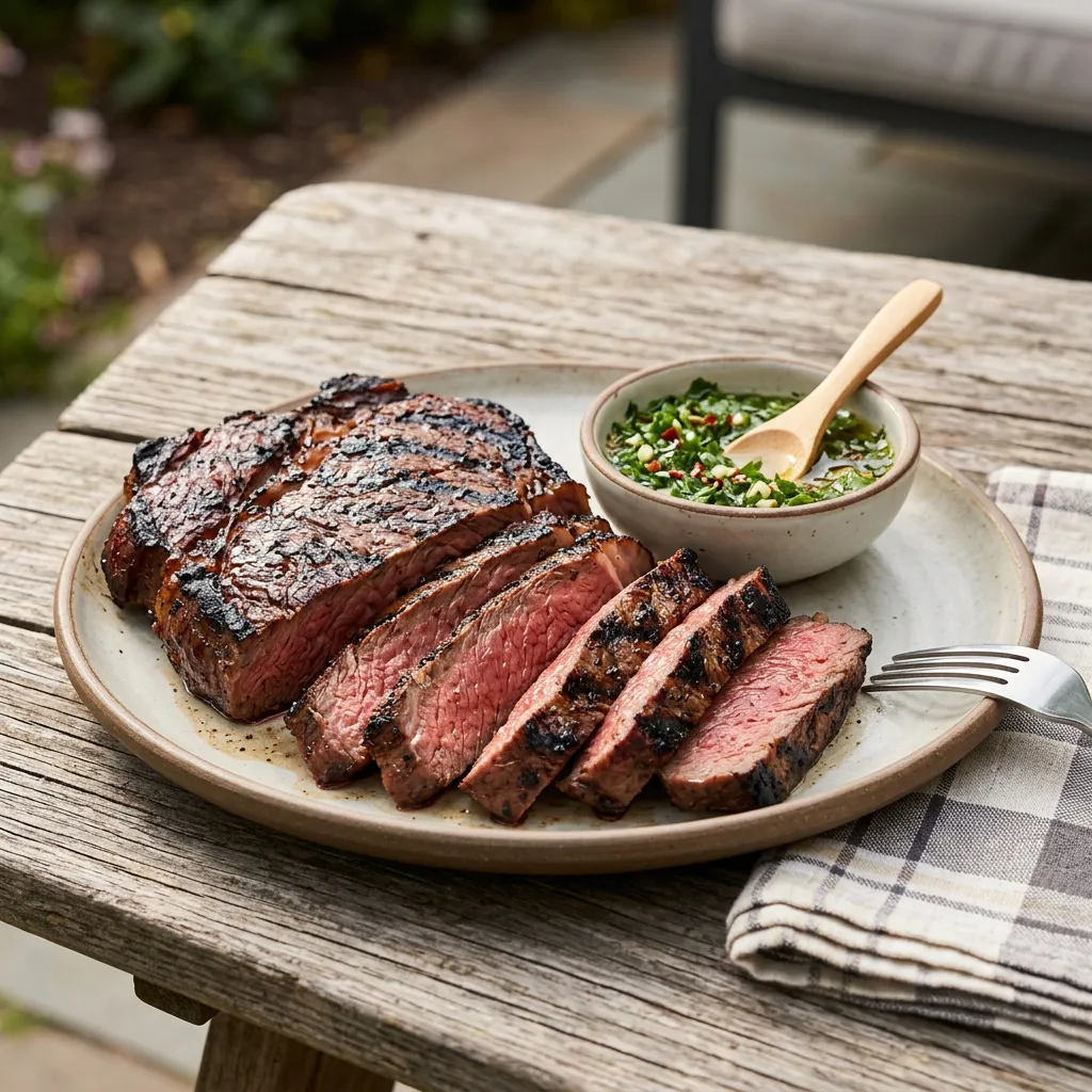 Finished Marinated Grilled Chuck Roast Recipe dish