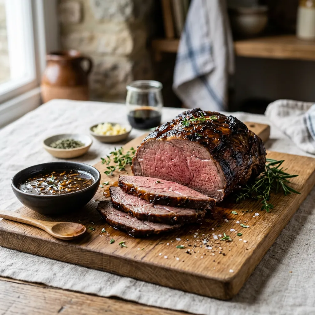 Finished Marinated Roast Beef dish