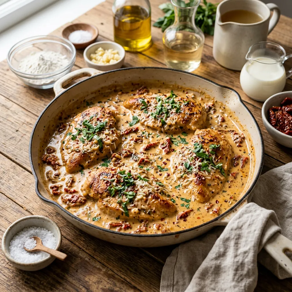 Finished Marry Me Chicken Thighs Recipe dish