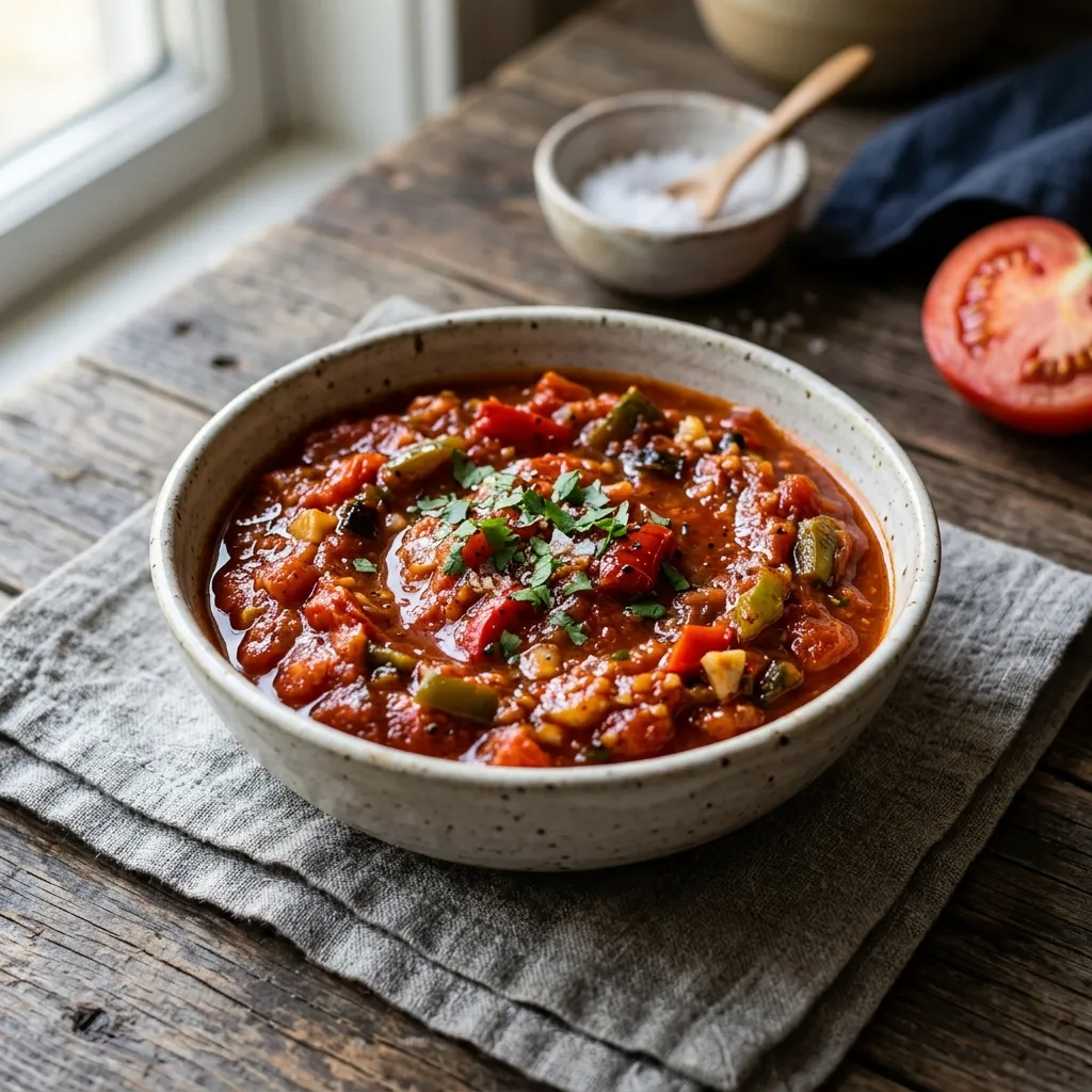 Matbucha—Moroccan Tomato and Pepper Salad