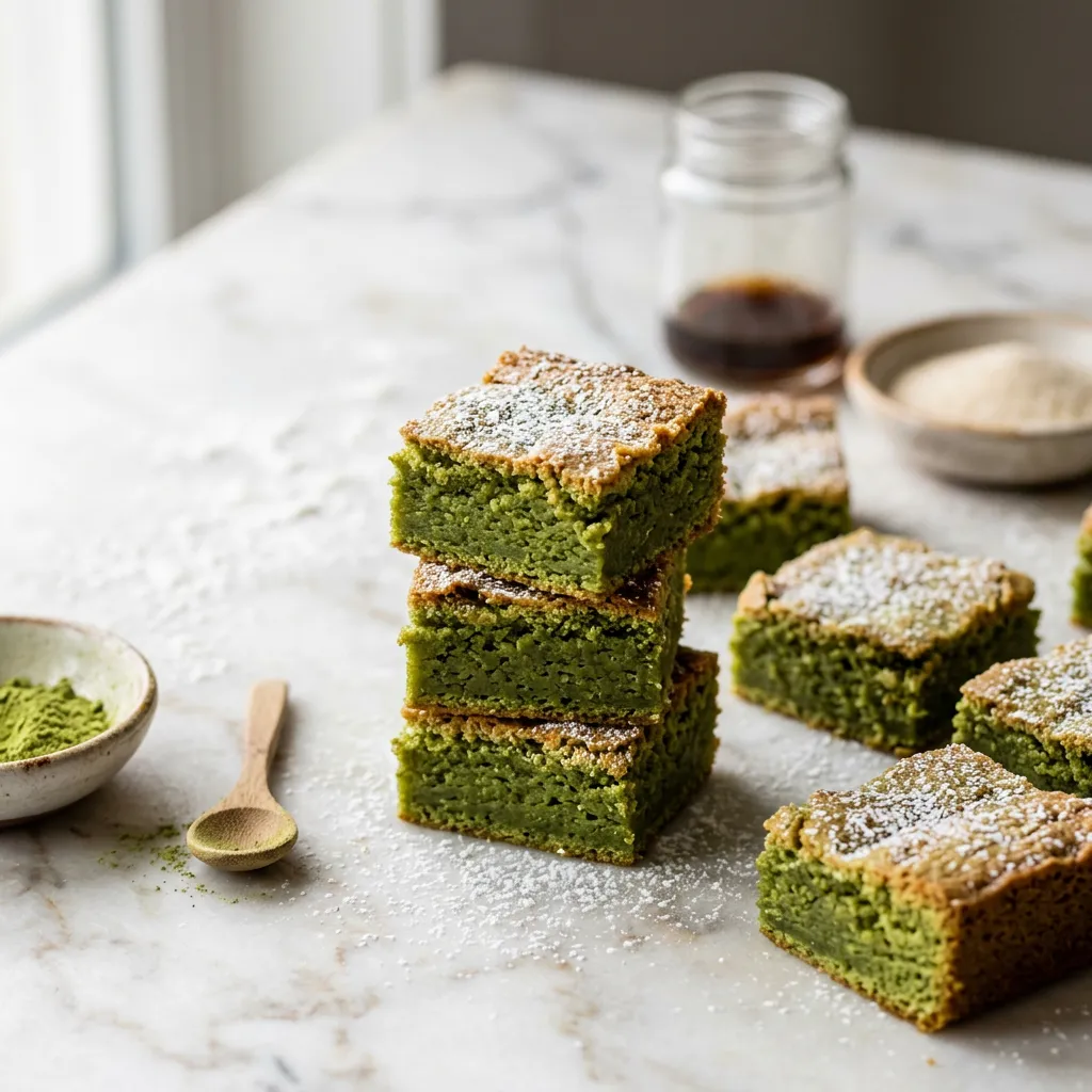 Matcha (Green Tea) Mochi Bars