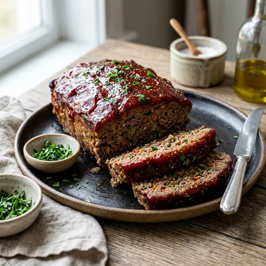 Finished Meatloaf With Sausage dish