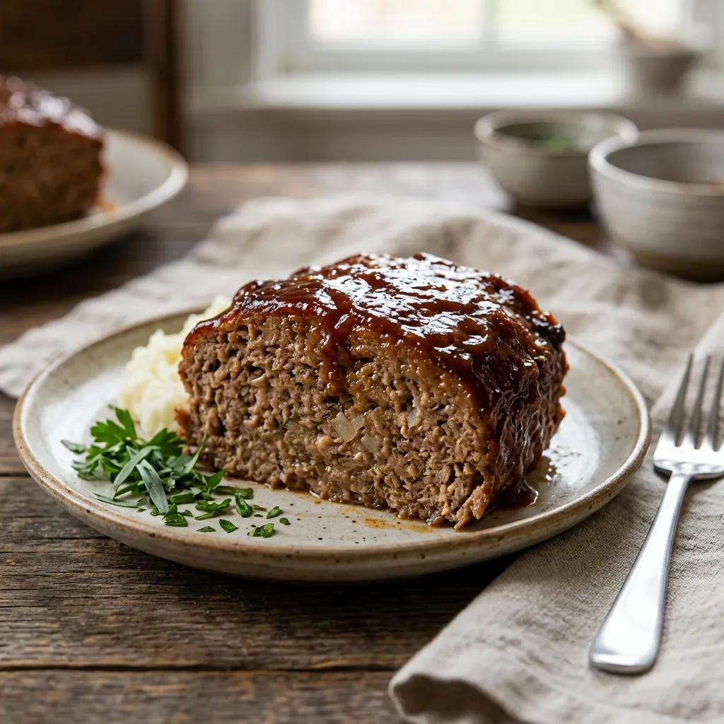 Finished Melt-in-Your-Mouth Buttermilk Meatloaf Recipe dish