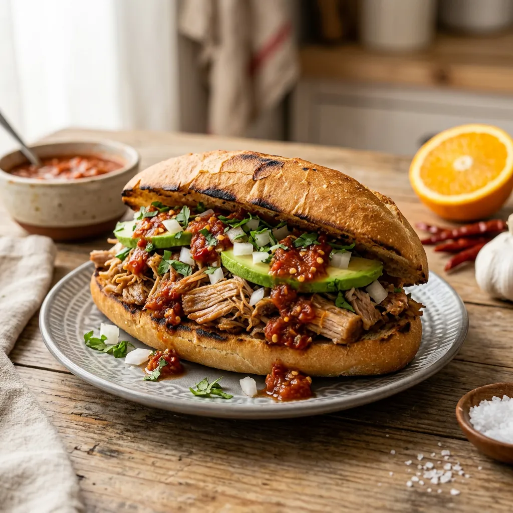 Mexican Torta de Carnitas