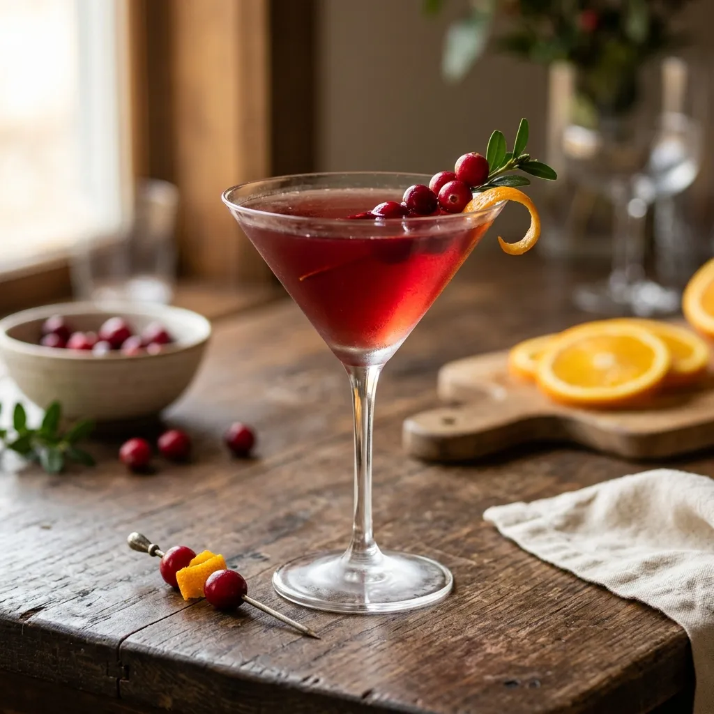 Mistletoe Vodka Martini With Cranberry