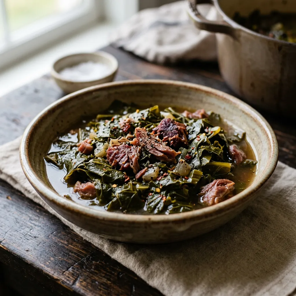Mixed Greens With Ham Hocks