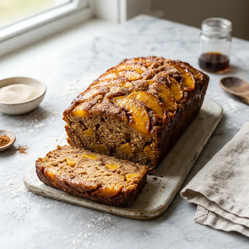 Moist Peach Cobbler Bread