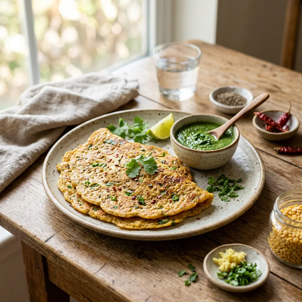 Moong Daal Ka Cheela - Savory Moong Bean Pancakes