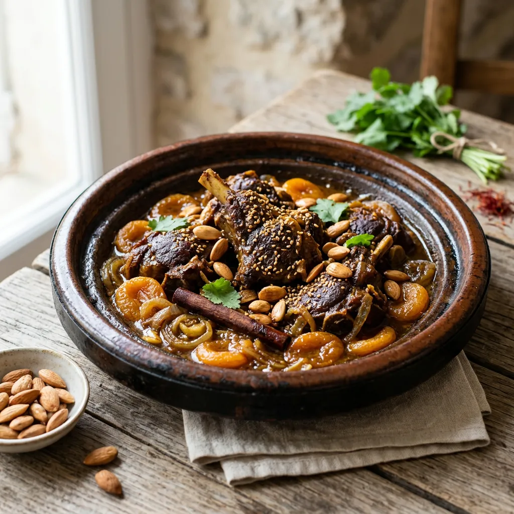 Moroccan Lamb or Beef Tagine with Apricots