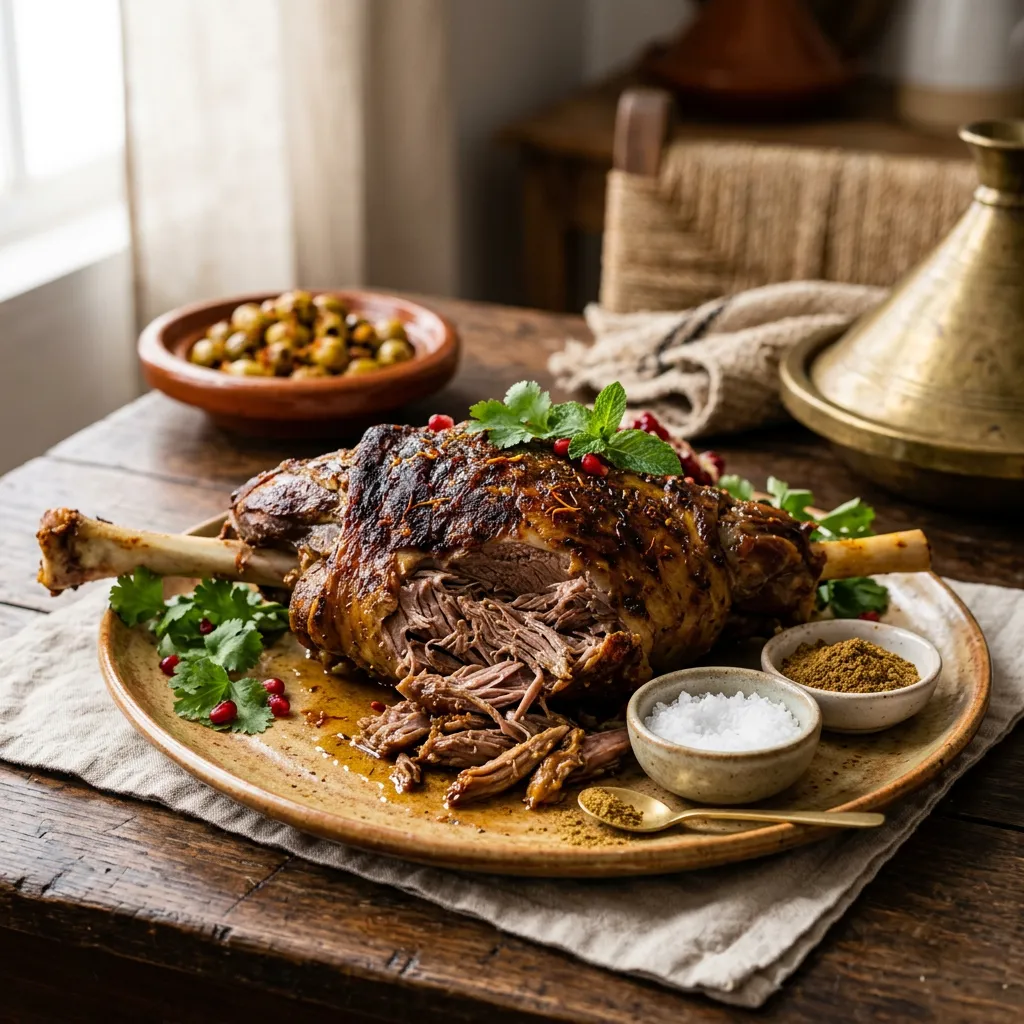 Moroccan Mechoui (Slow Roasted Leg of Lamb or Shoulder)