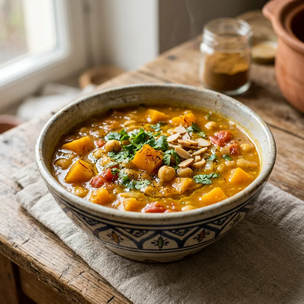 Moroccan Pumpkin, Chickpea and Tomato Soup Recipe