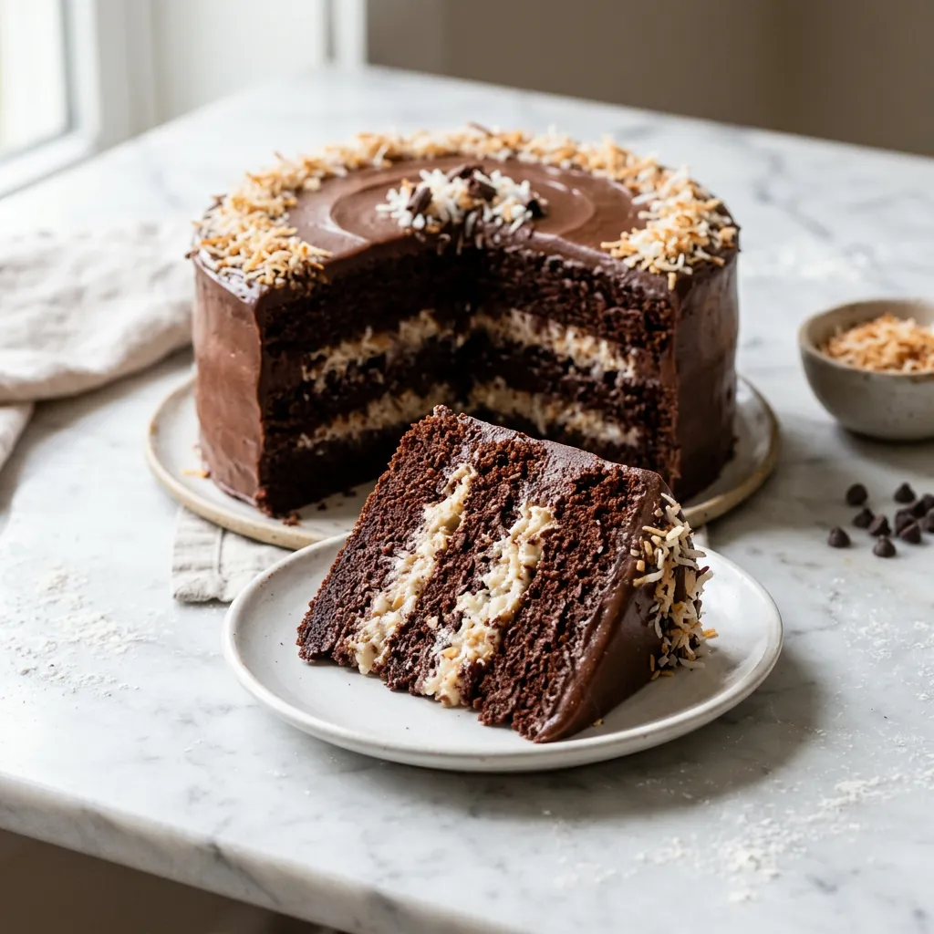 Mounds Cake With Coconut Filling