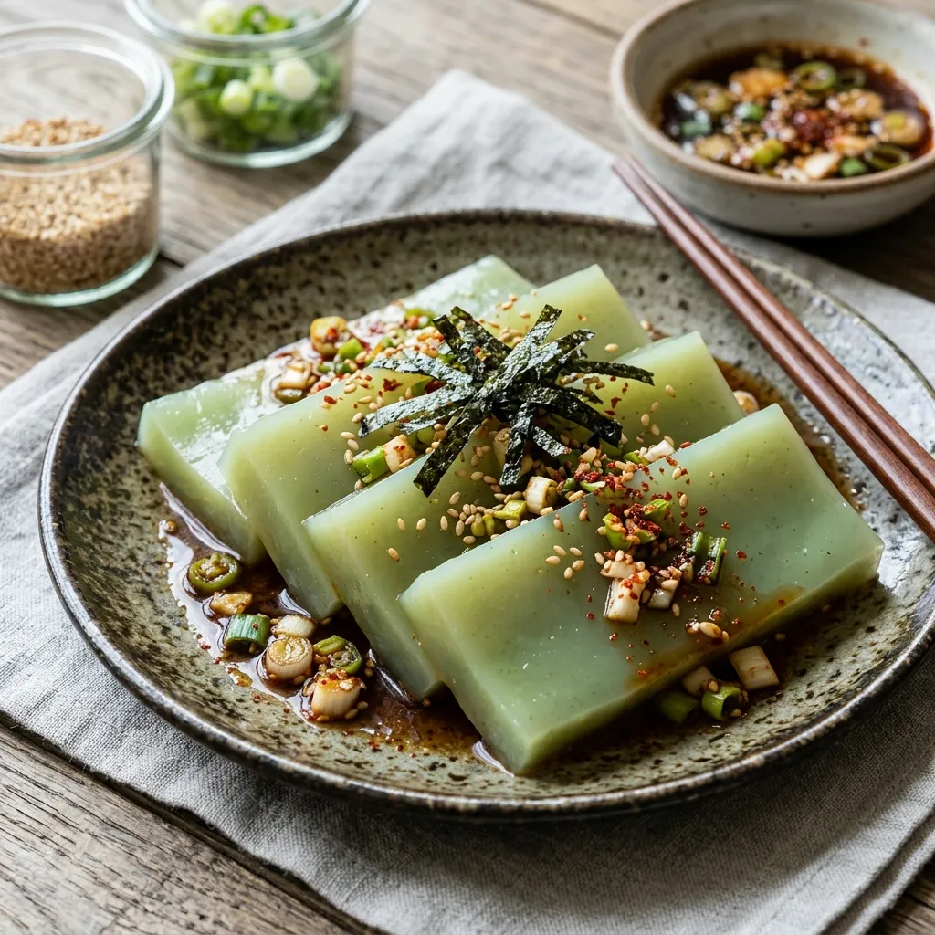 Mung Bean Jelly Recipe - Korean Savory Jello