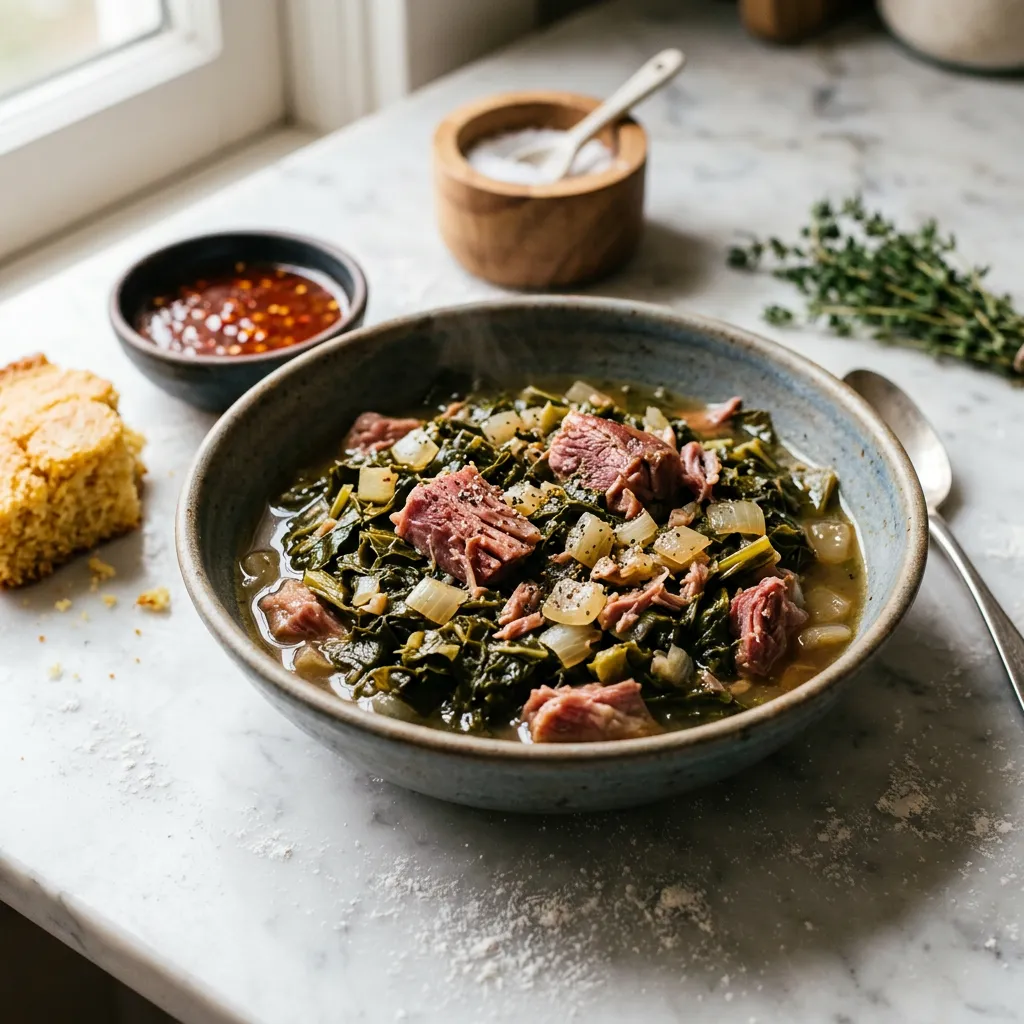 Mustard Greens With Ham Recipe