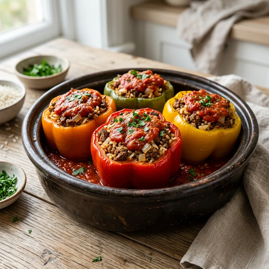 Ness's Slow Cooker Stuffed Peppers