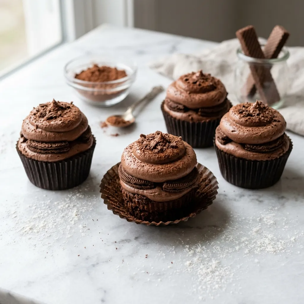 No-Bake Chocolate Cupcakes