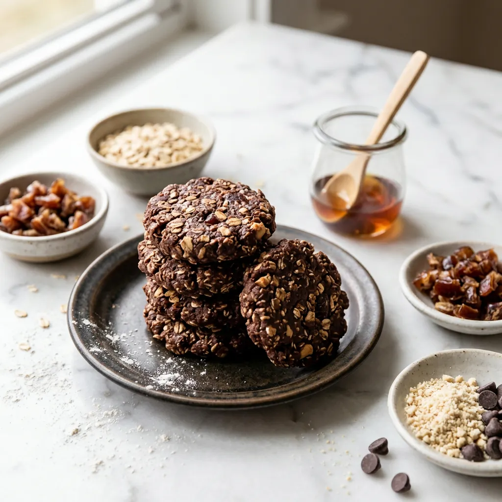 No-Bake Dairy-Free Vegan Chocolate Oatmeal Cookies