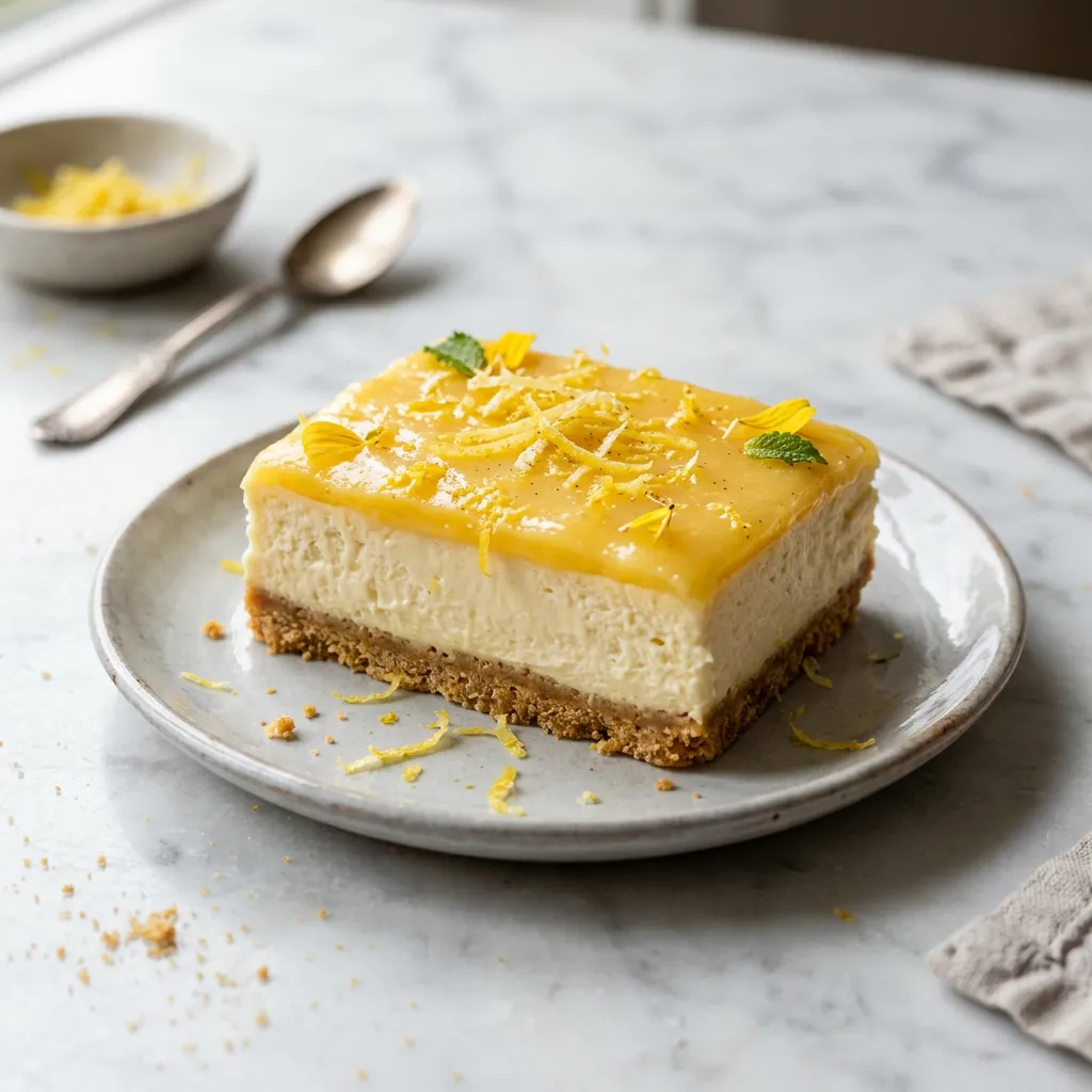 No-Bake Lemon and Ricotta Cheesecake Bars Recipe