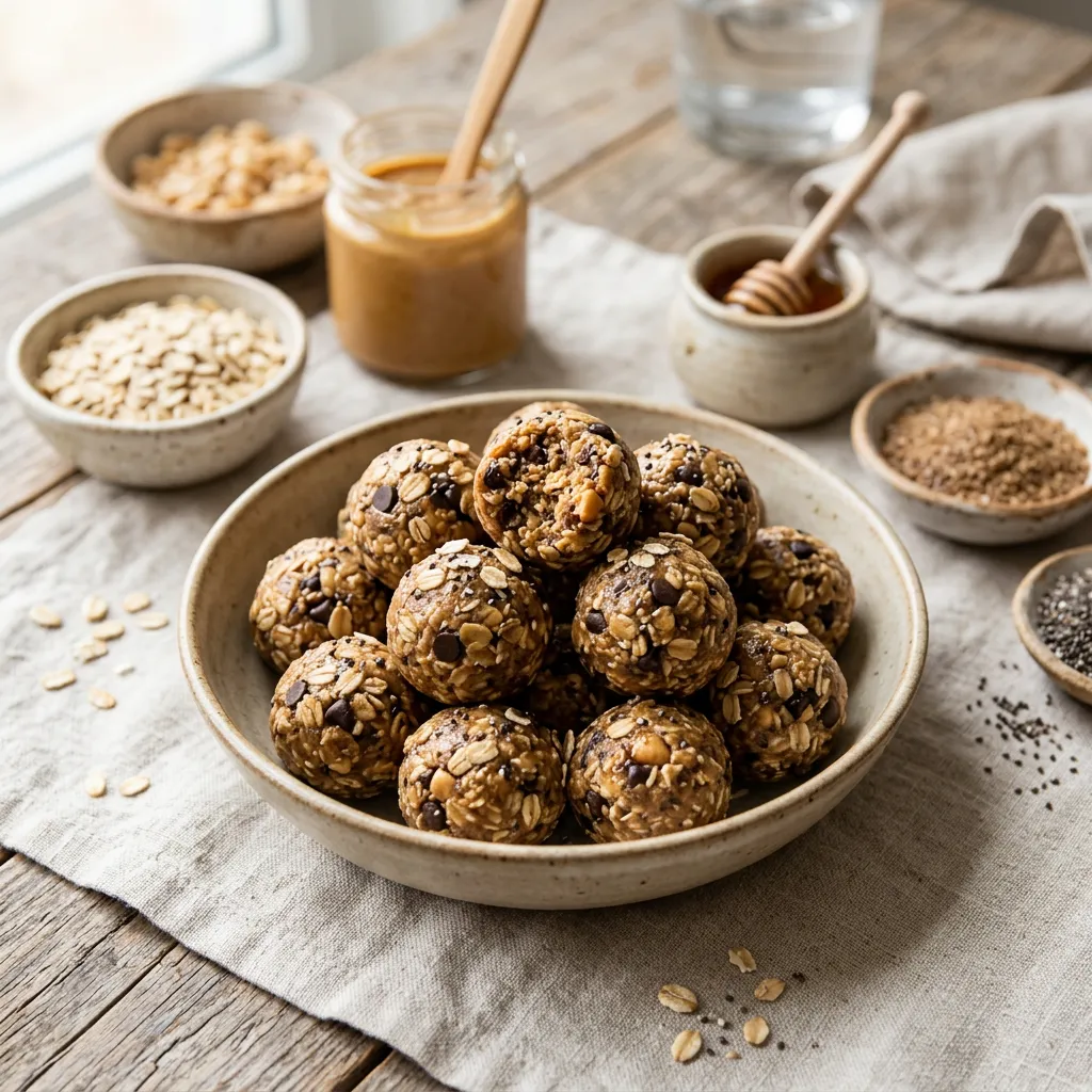 No-Bake Peanut Butter & Chocolate Protein Balls