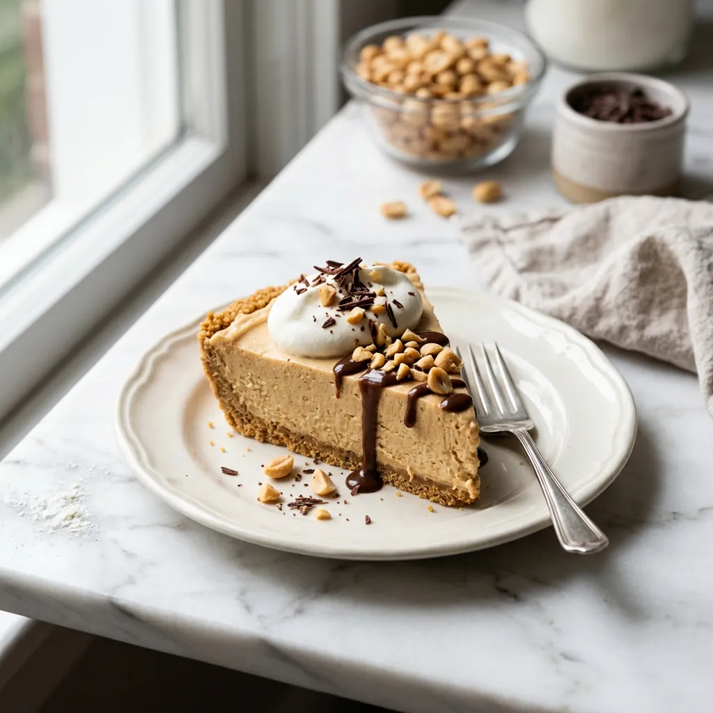 No-Bake Peanut Butter Pie With Cream Cheese Filling