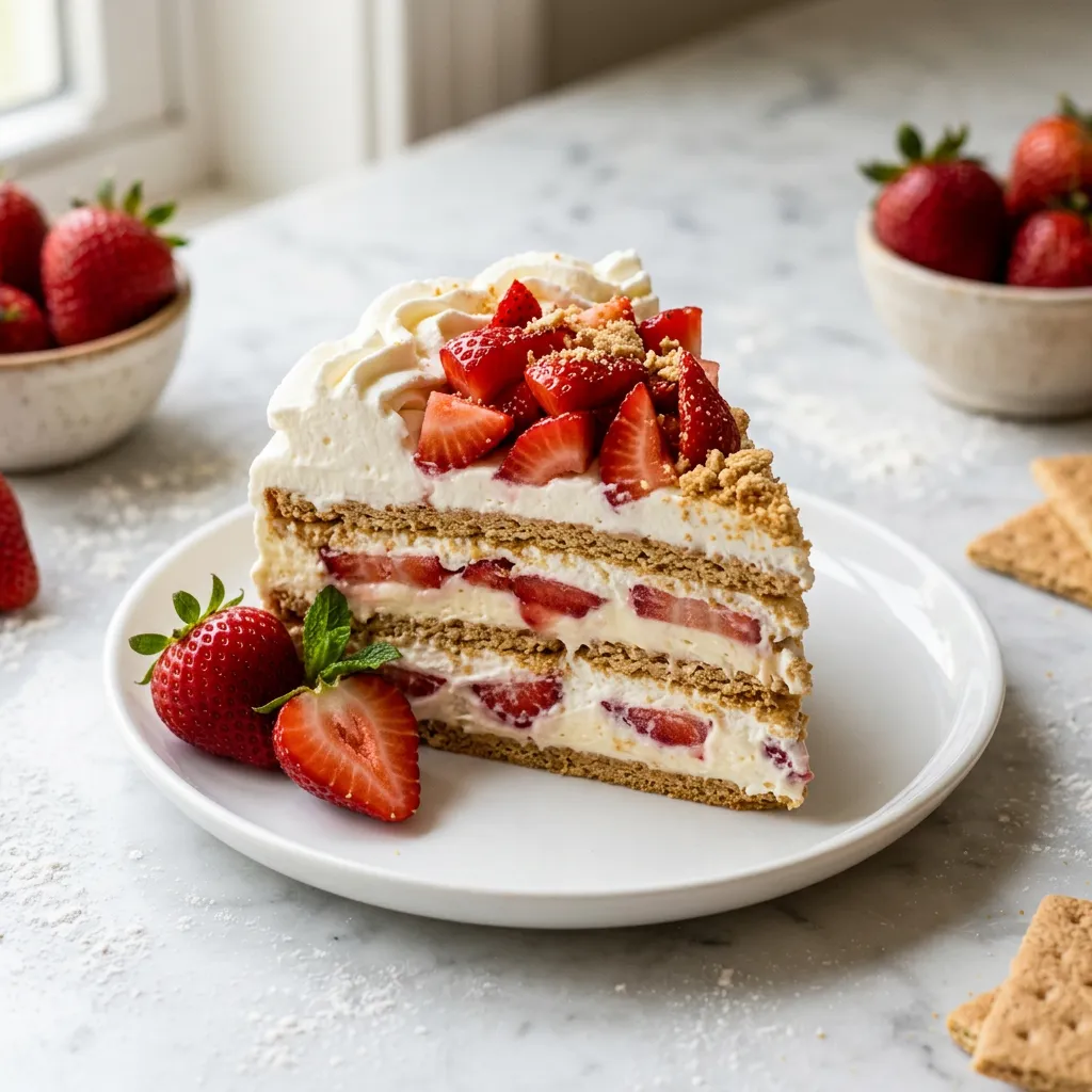 No-Bake Strawberry Icebox Cheesecake