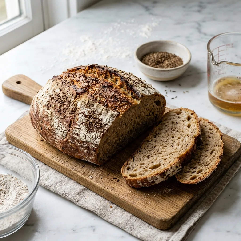 No-Knead Beer Rye Bread