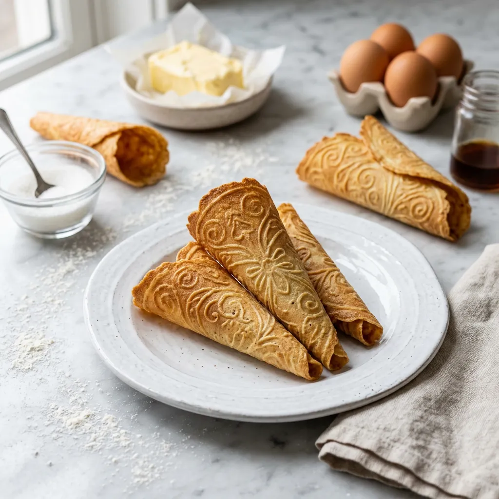 Norwegian Krumkake Cookies