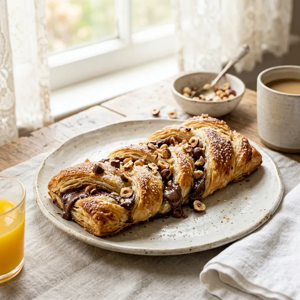 Finished Nutella Pastry Puffs dish