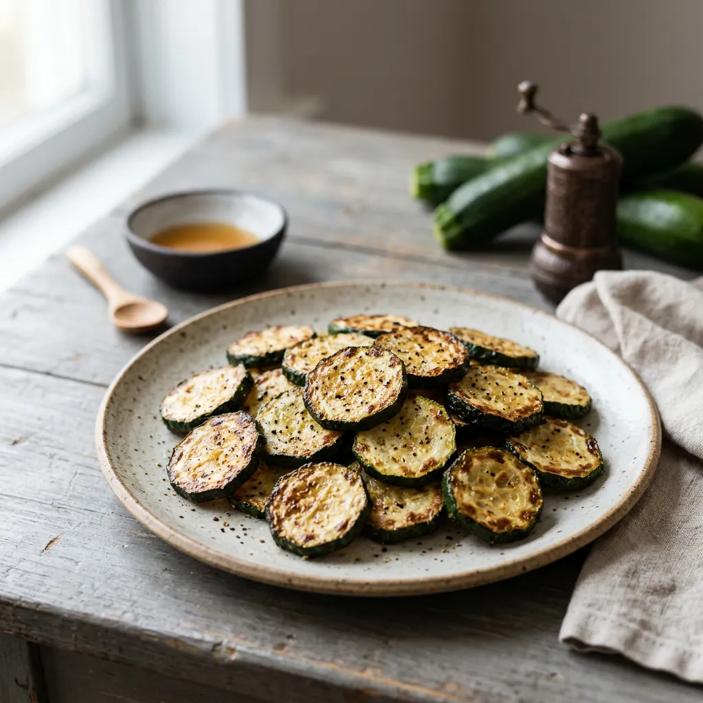 Oil-Free and Fat-Free Fried Zucchini