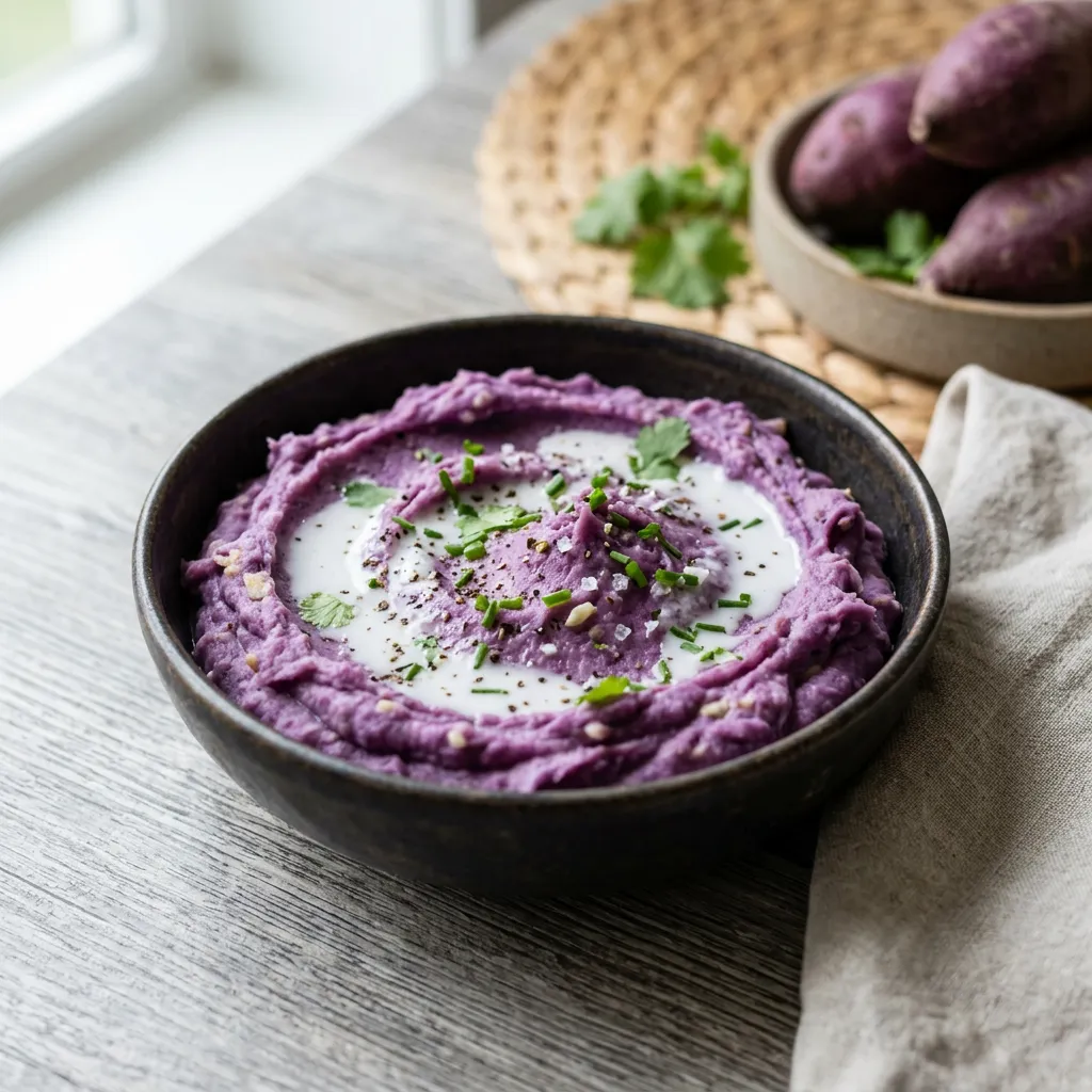 Okinawa Sweet Potatoes (Hawaiian Purple Potatoes With Coconut Milk)