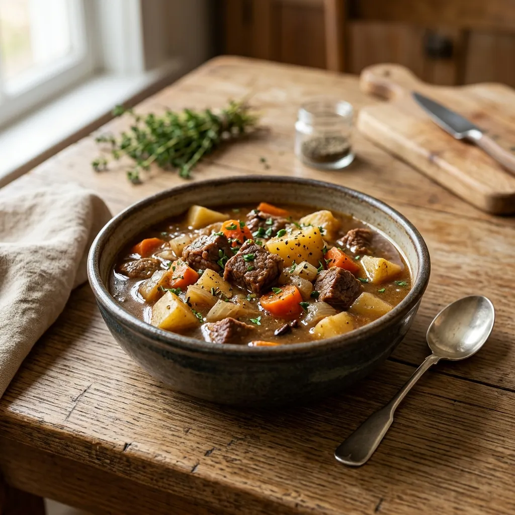 Old-Fashioned Beef Stew With Carrots and Potatoes