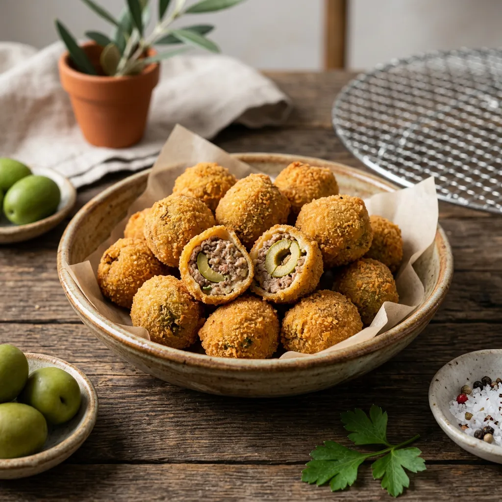 Olive all'ascolana (Stuffed and Fried Ascolana Olives) Recipe