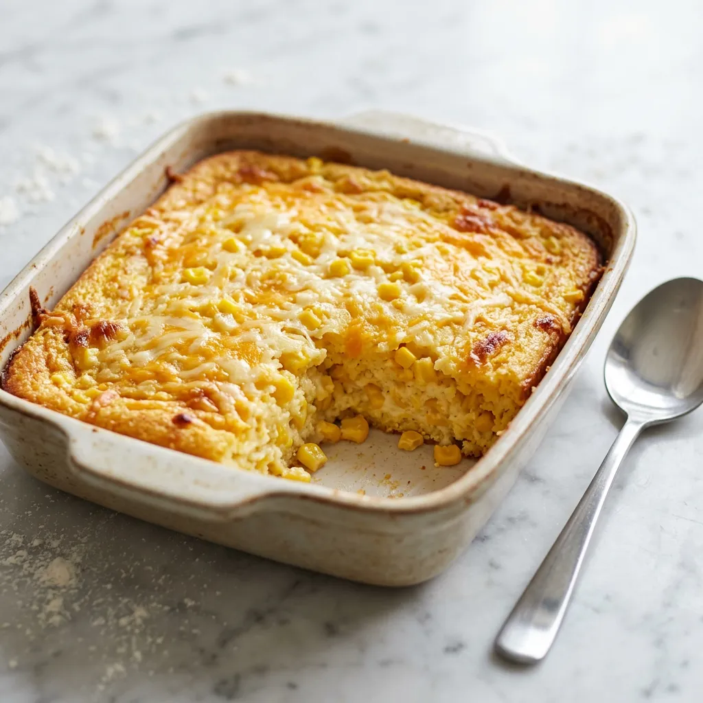 Finished One-Bowl Cornbread Pudding dish
