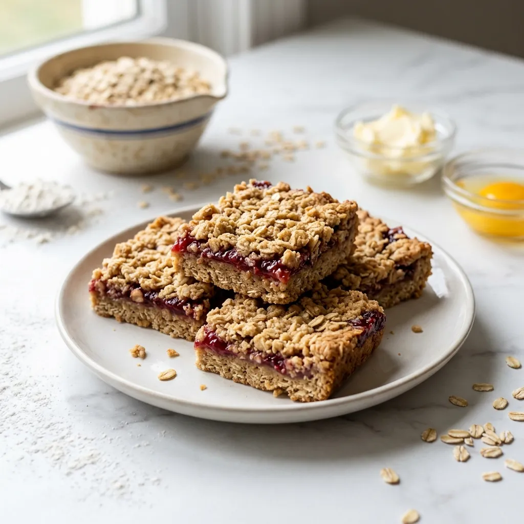 One-Bowl Oatmeal Jam Bars Recipe