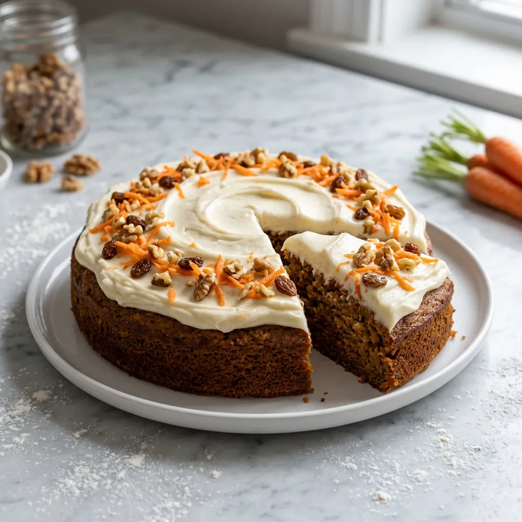One-Layer Frosted Carrot Cake