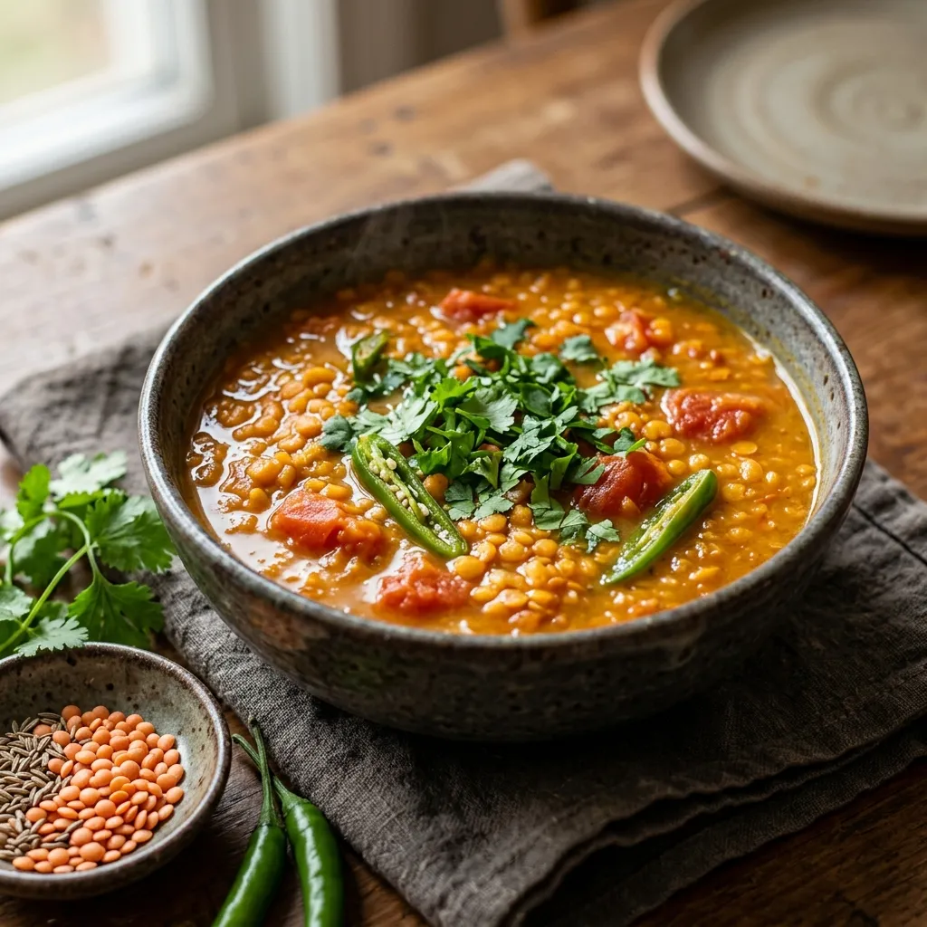 Orange or Red Lentils With Tomato (Masoor Dal)