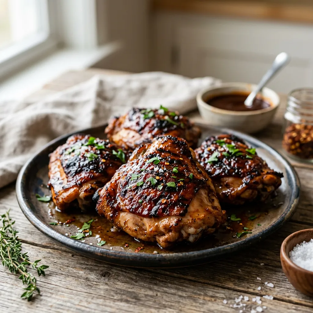 Finished Our Best Grilled BBQ Chicken Thighs dish