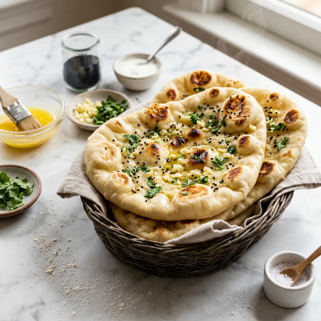 Oven-Baked Naan (Leavened Indian Flatbread)