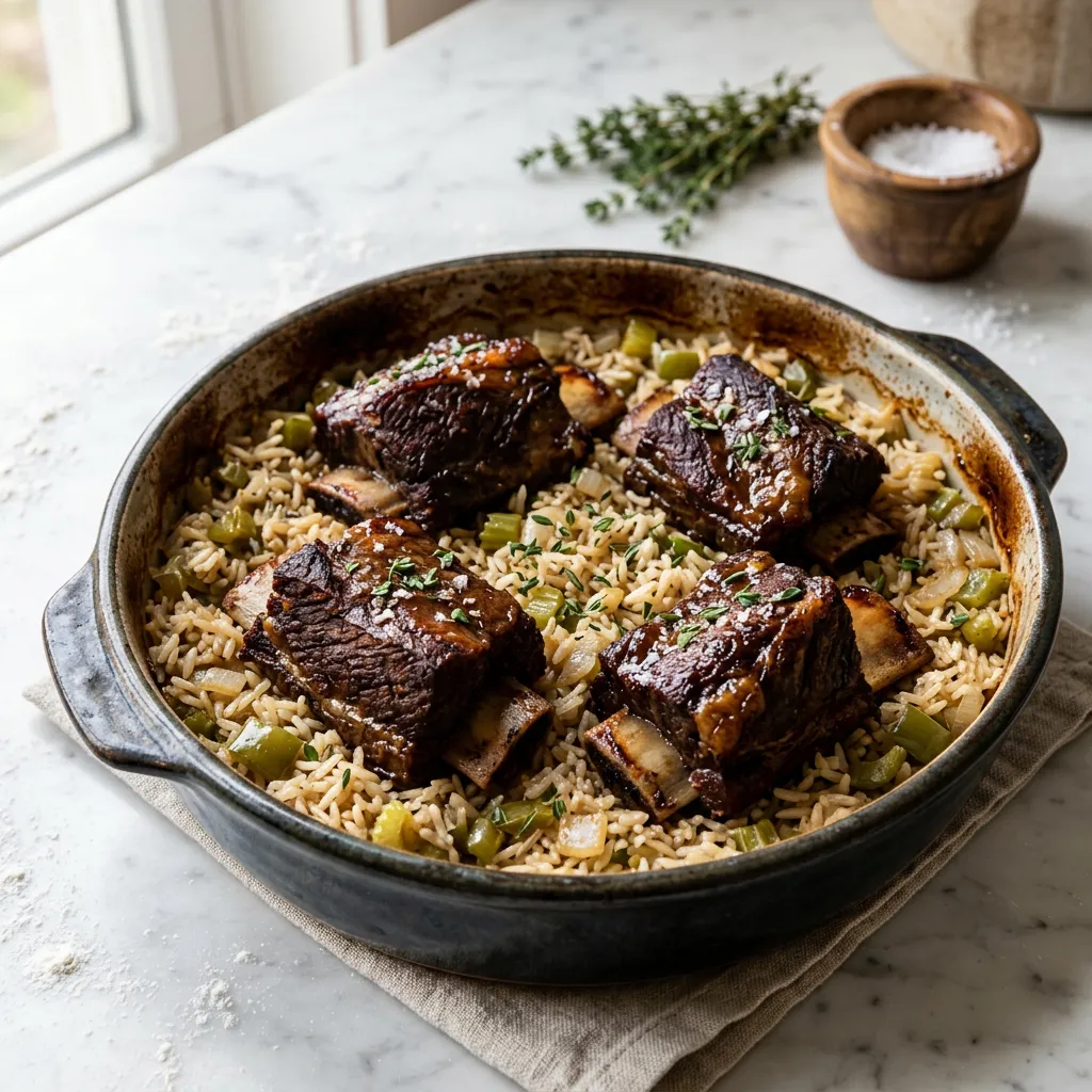 Oven Braised Beef Short Ribs With Rice Recipe